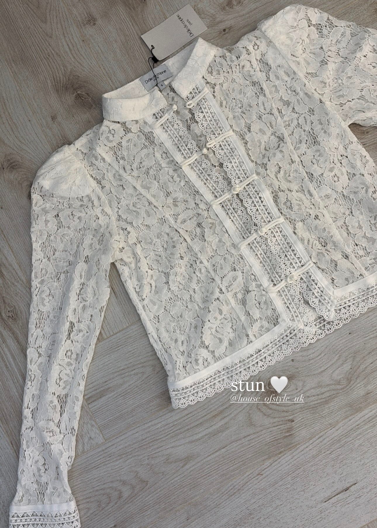 ‘Ella’ Lace Mandarin Button up Top