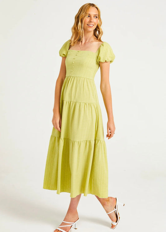 ‘Polly’ Shirred Green Maxi
