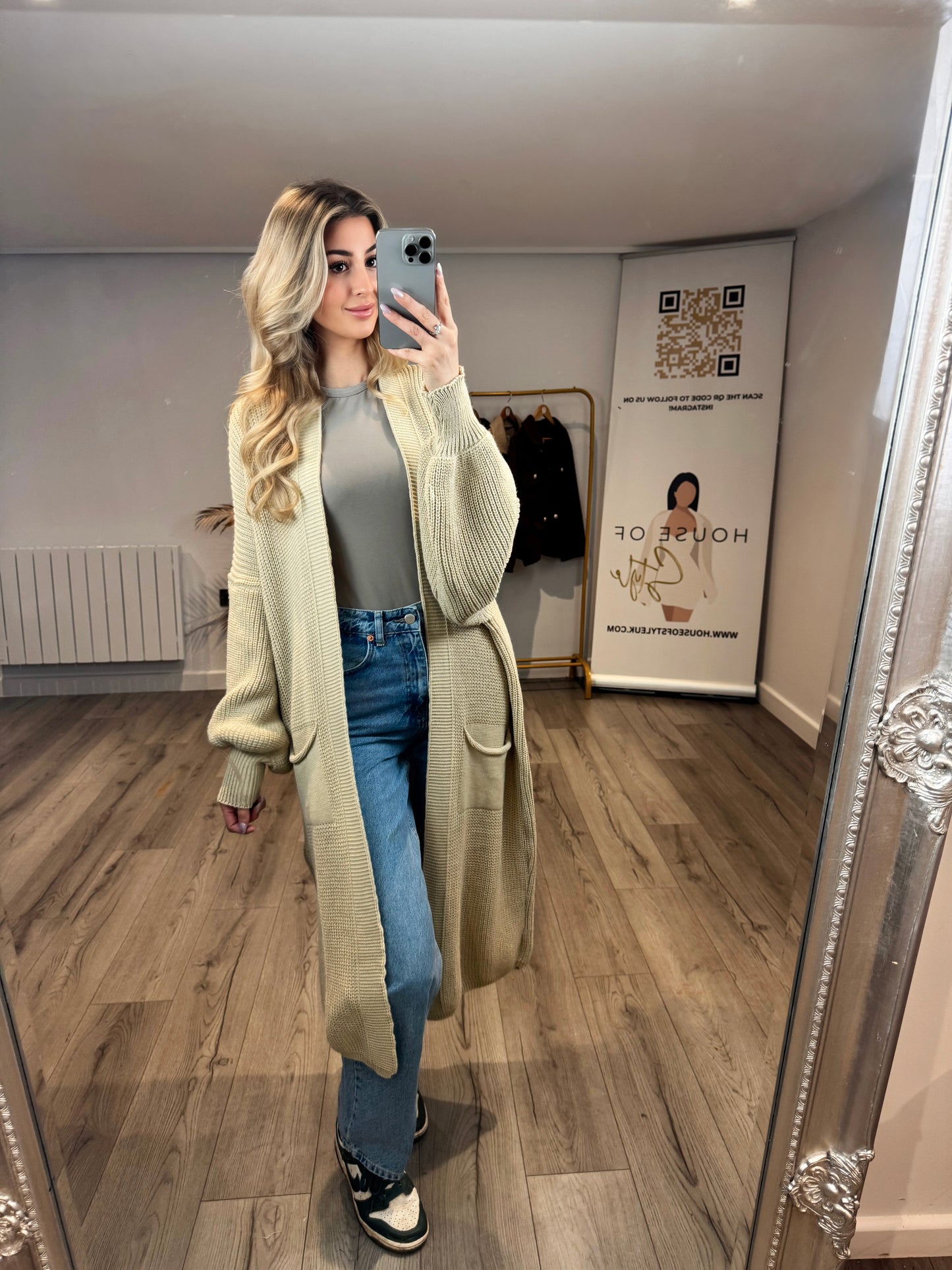 ‘Myla’ Beige Longline Cardigan