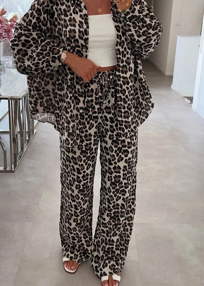 ‘Julia’ Leopard print trousers