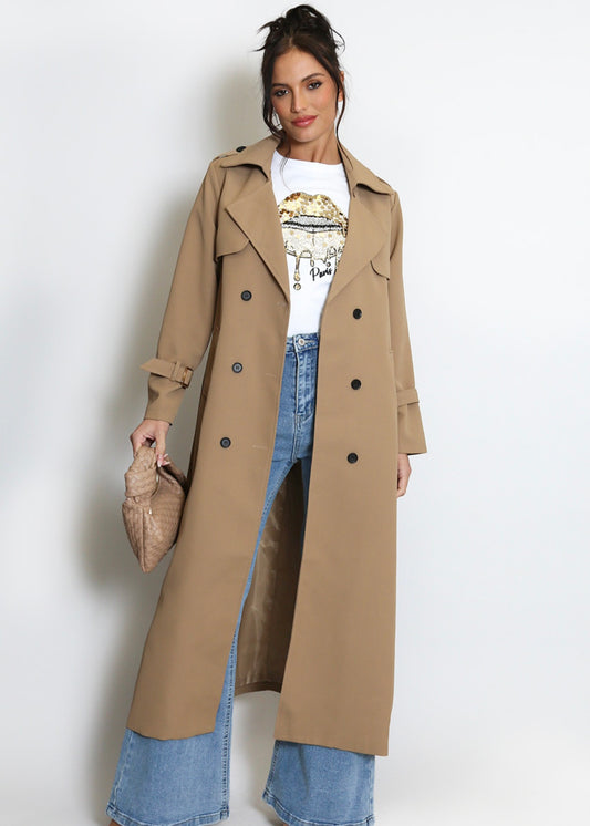 ‘Matilda’ Beige Belted Trench Coat