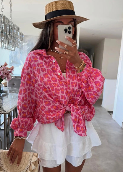 ‘Stacey’ Oversized Cotton Gauze Shirt Top