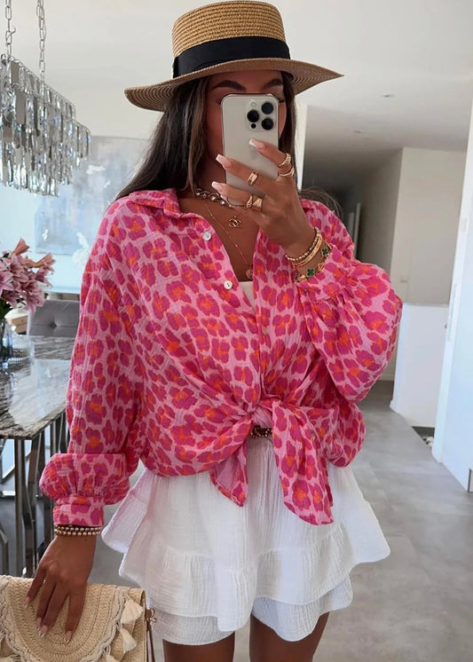 ‘Stacey’ Oversized Cotton Gauze Shirt Top
