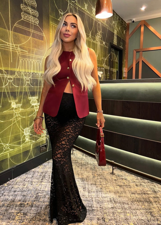 ‘Chloe’ Black Lace Skirt