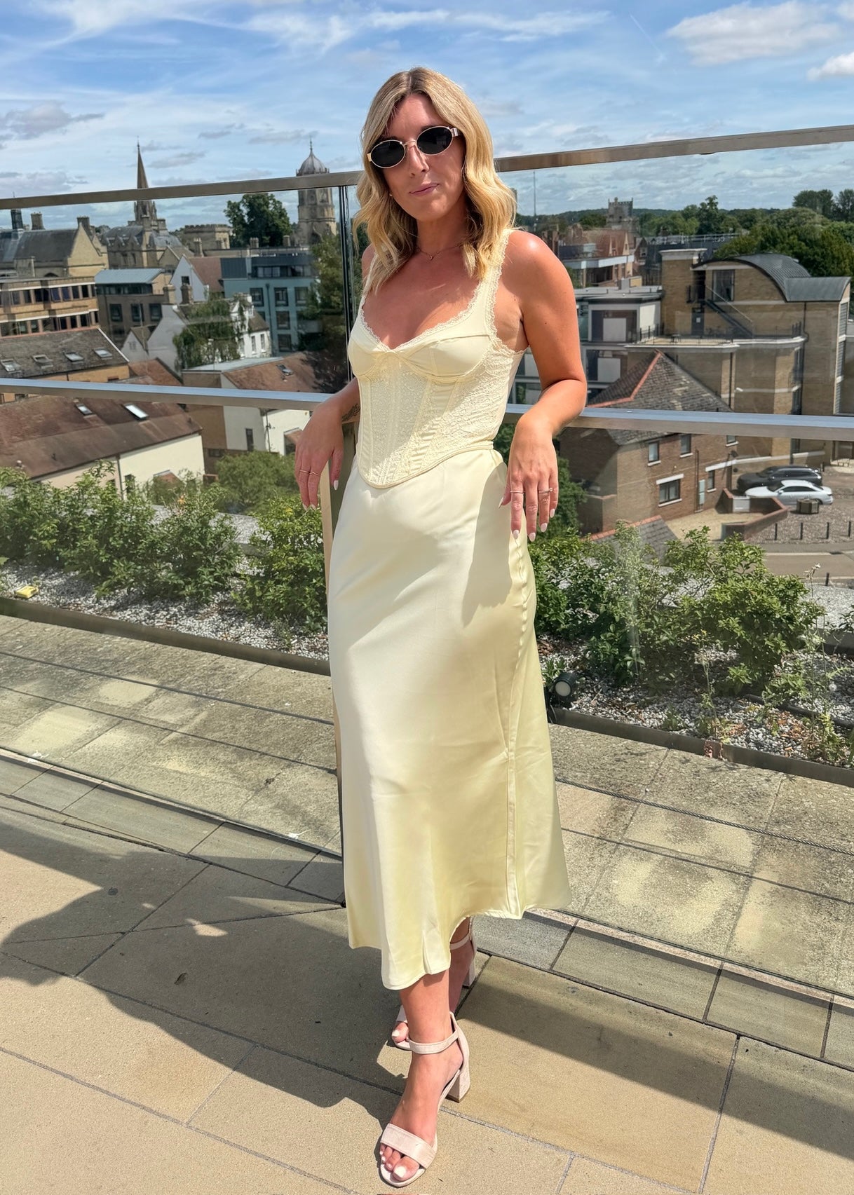 ‘Rochelle’ Lemon Yellow Satin Skirt