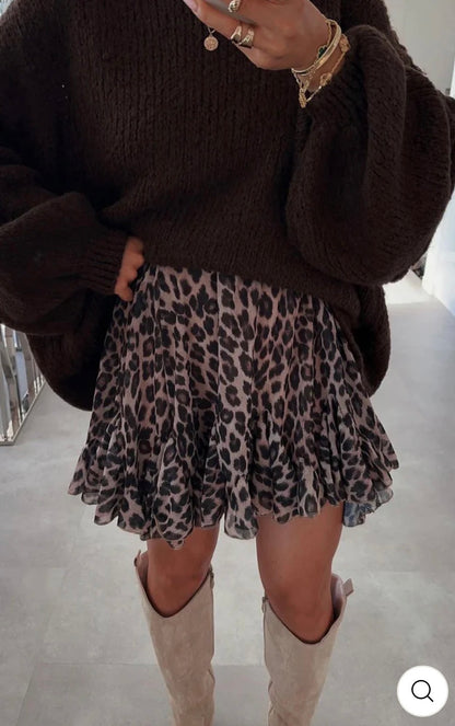 ‘Gigi’ Leopard Frill Skirt