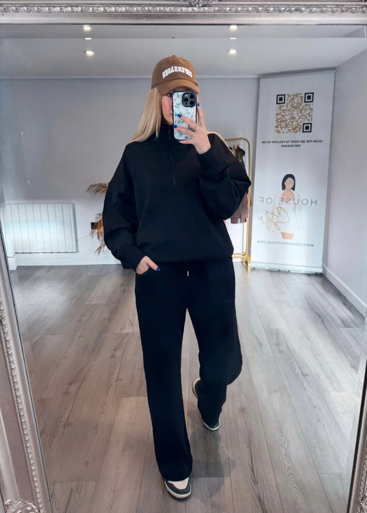 ‘Kyra’ Black Sweater & Jogger Set