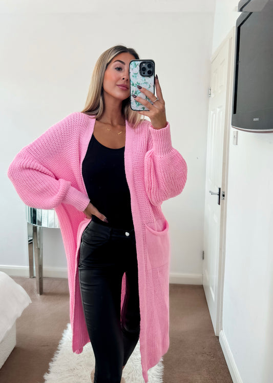 ‘Myla’ Pink Longlength Cardigan