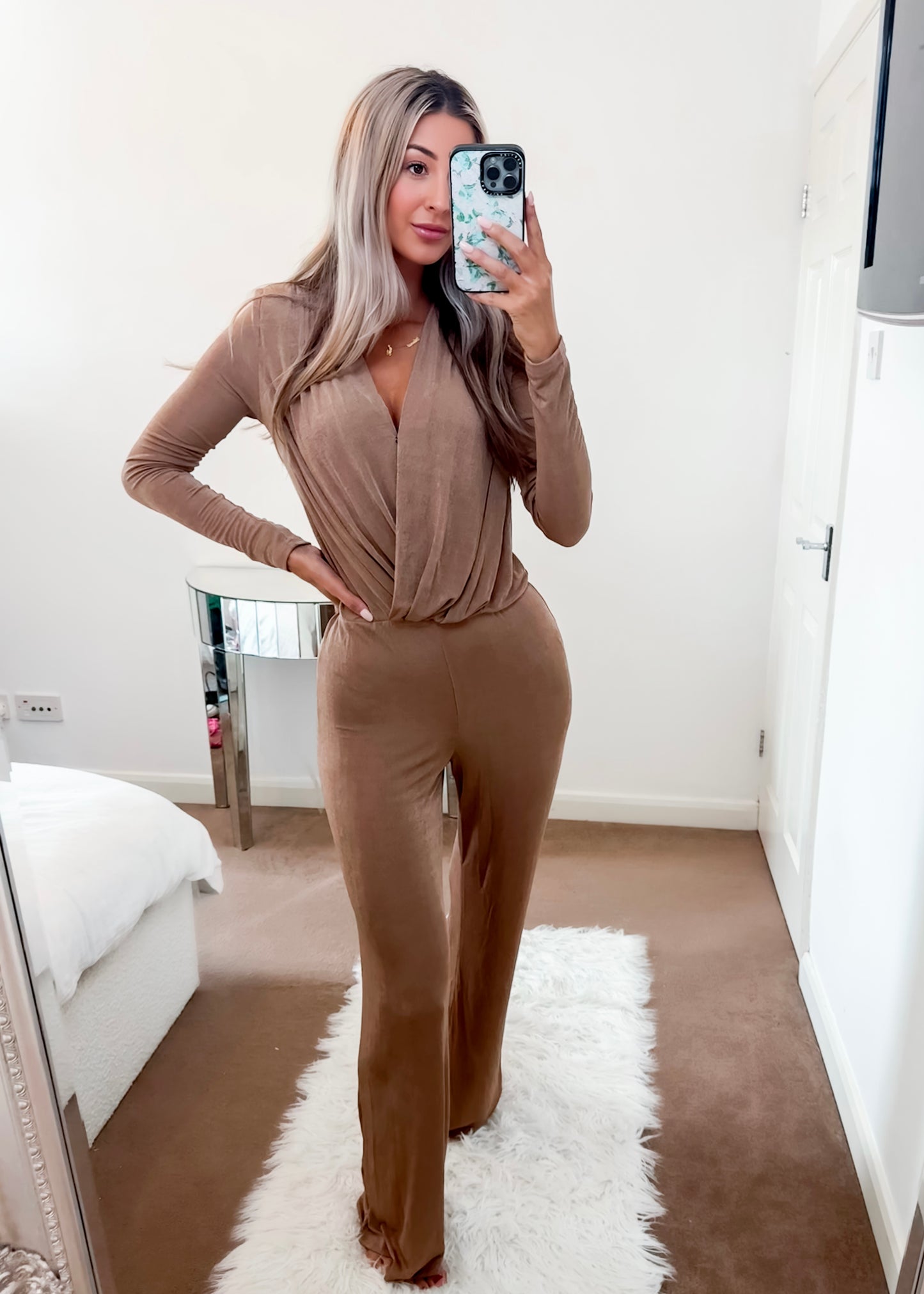 ‘Ria’ Taupe Wrap Style Jumpsuit