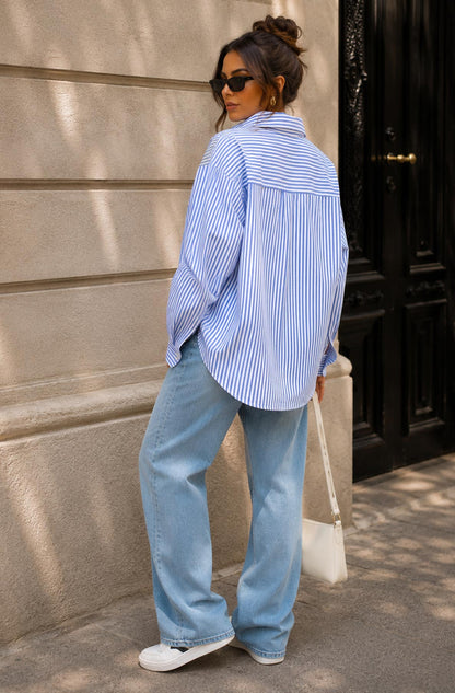 ‘Rosaline’ Striped Oversized Blouse