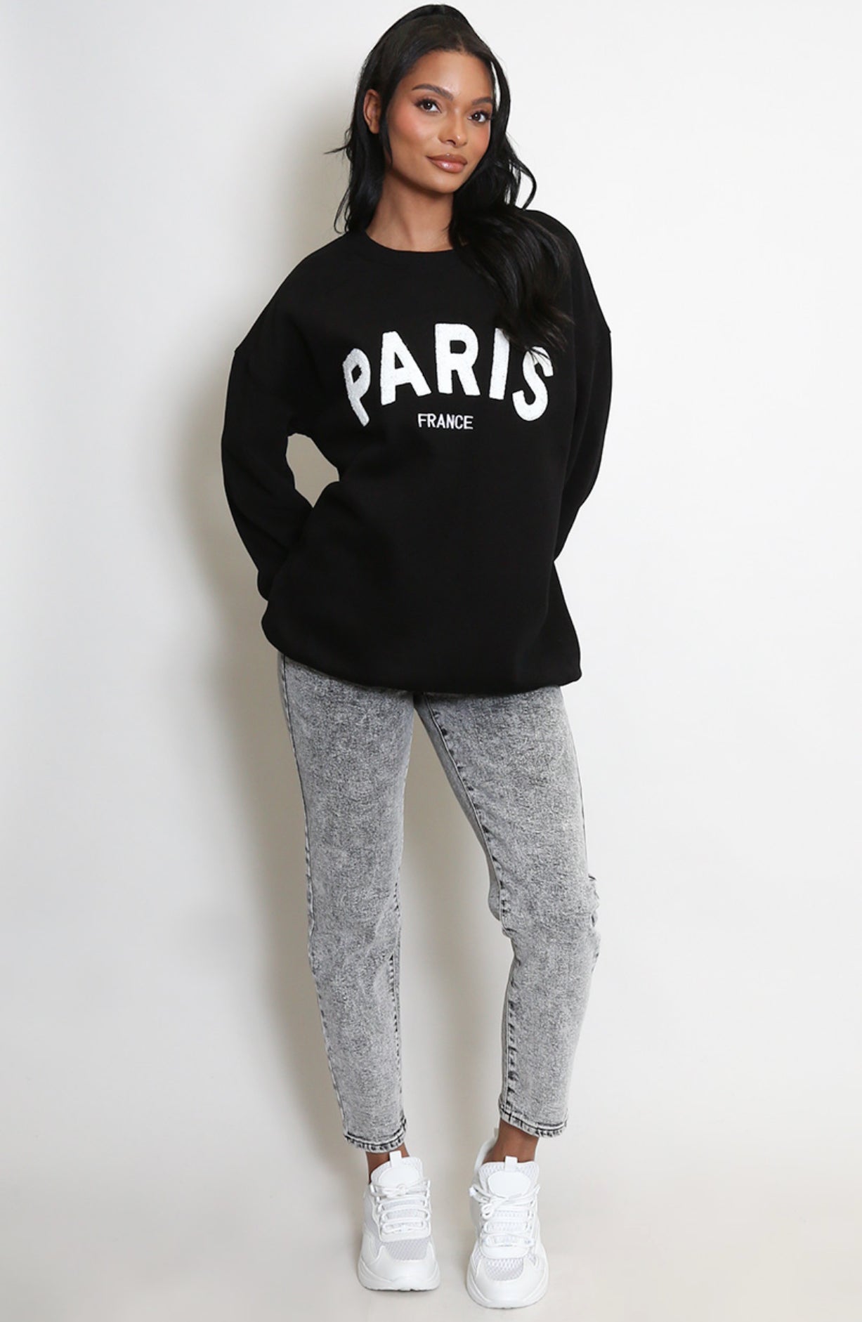 *LAST ONE* ‘Paris’ Detailed Black Jumper