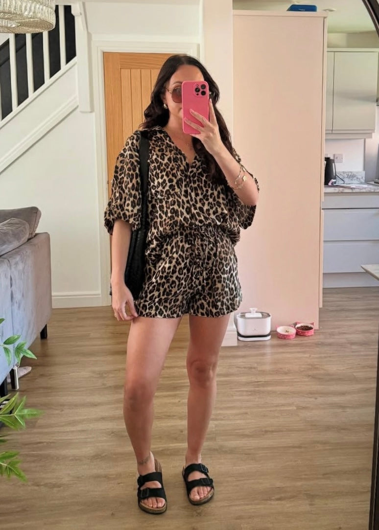 ‘Zoey’ Leopard Print Two Piece