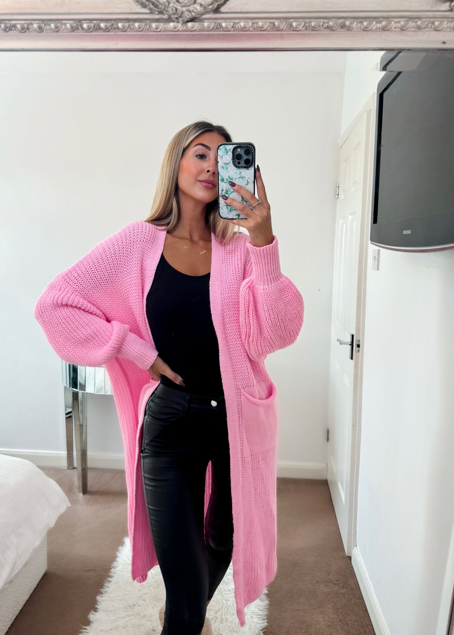 ‘Myla’ Pink Longlength Cardigan