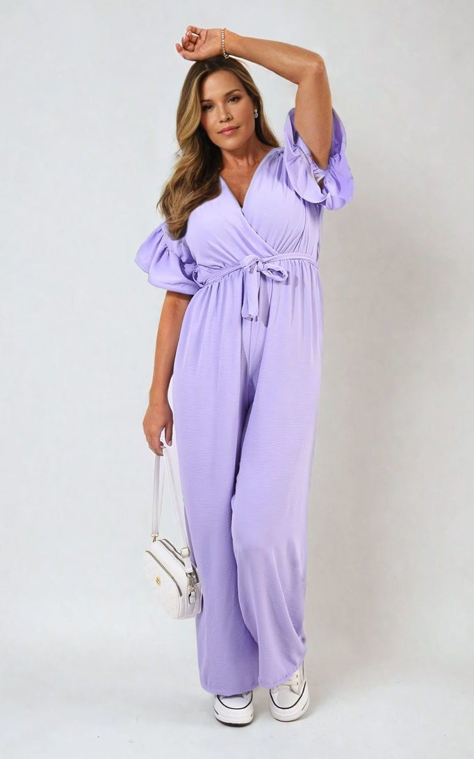 ‘Aaliyah’ Lilac Wrap Around Jumpsuit