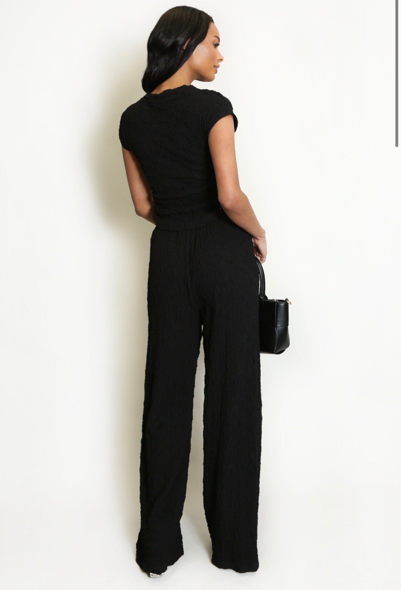‘Mica’ Ruched Two Piece in Black