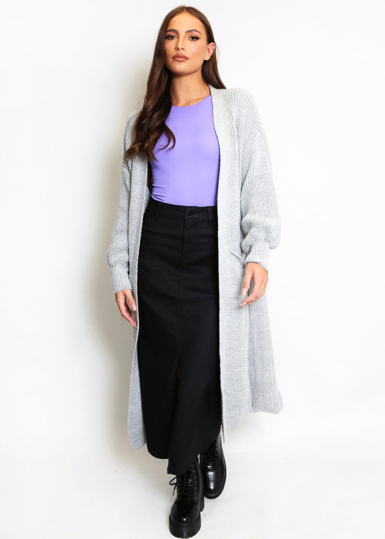 ‘Layla’ Grey Longline Cardigan