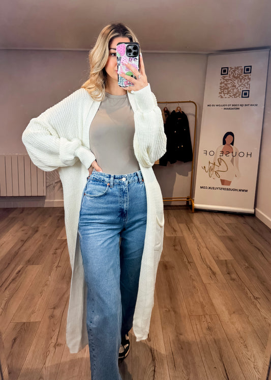 ‘Myla’ Cream Longlength Cardigan