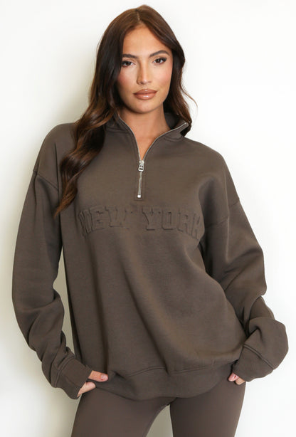 ‘Allie’ New York Zip Sweater
