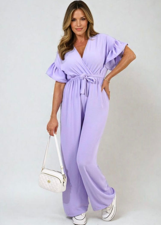 ‘Aaliyah’ Lilac Wrap Around Jumpsuit