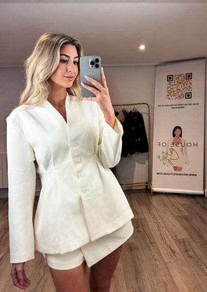 ‘Aila’ Cream Buckle Skort