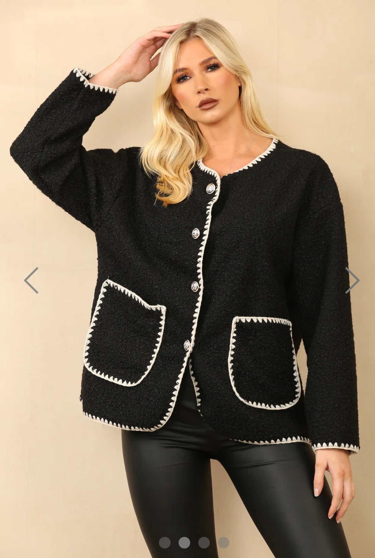 ‘Kimmi’ Black Cardigan with Gold Buttoned Detail