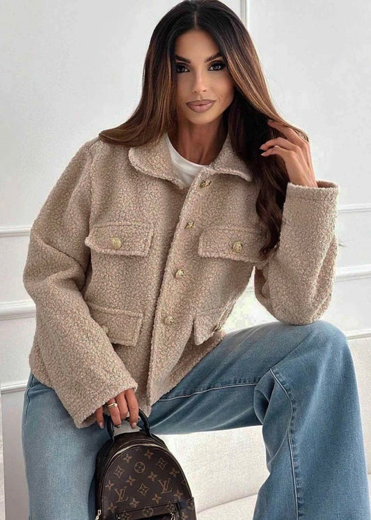 ‘Shaya’ Boucle Style Shacket - Beige