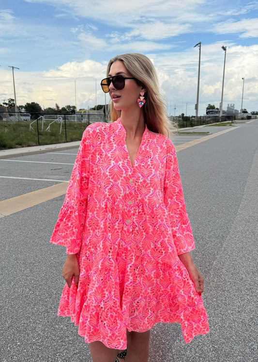 ‘Florence’ Fluorescent Broderie Anglaise dress