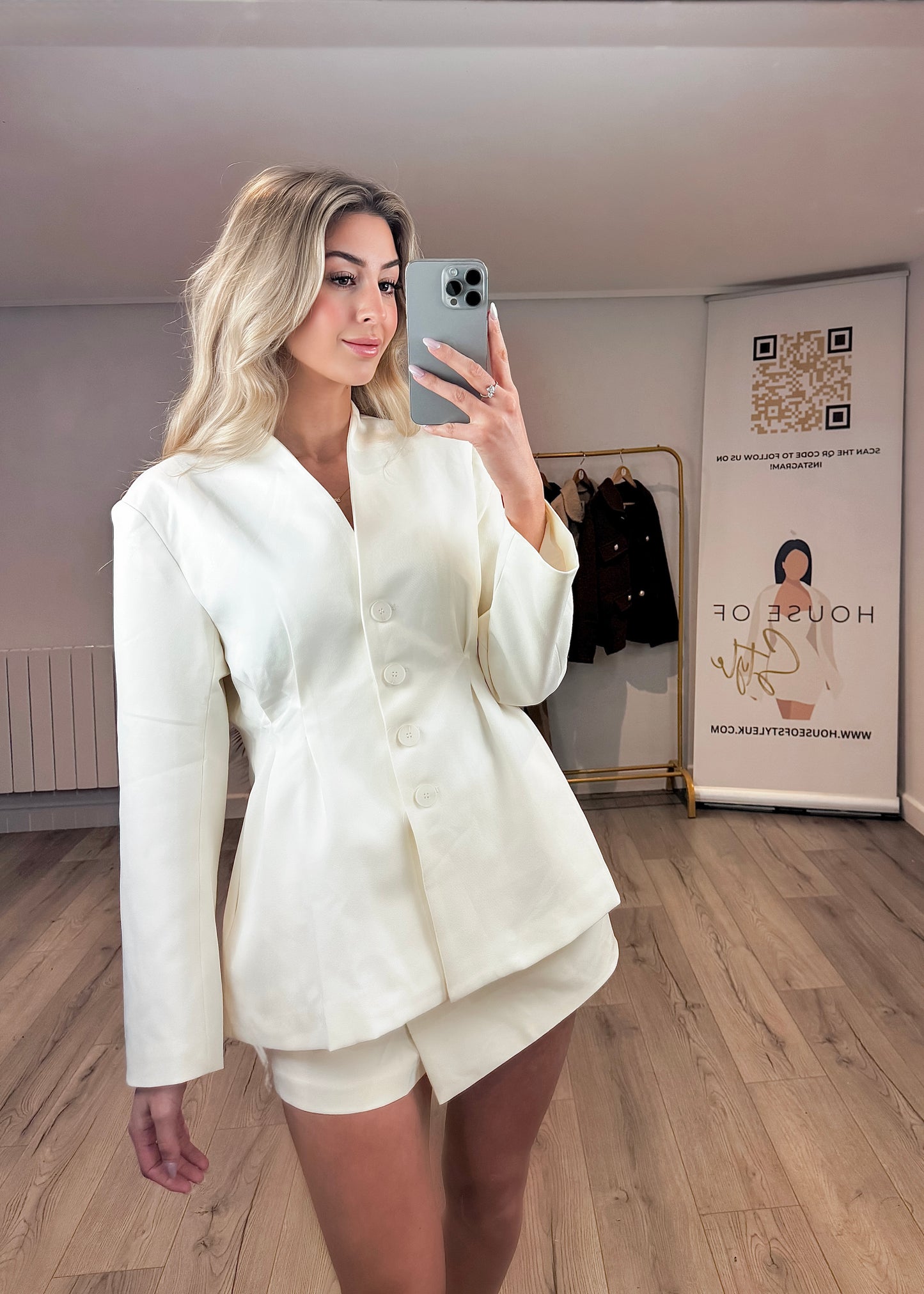 ‘Emily’ Pleated Waist Blazer