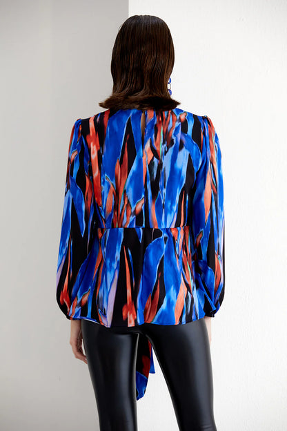 ‘Keelie’ Navy & Orange detail Top