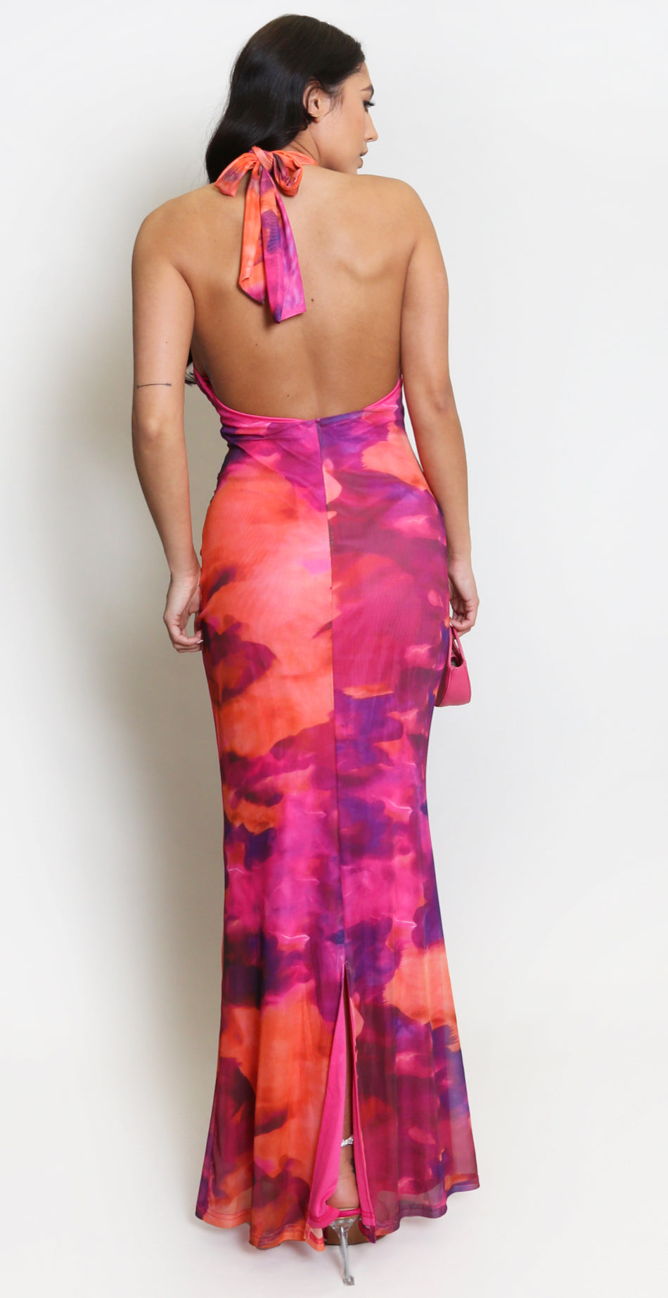 ‘Mimi’ Water Colour Halter Neck Dress