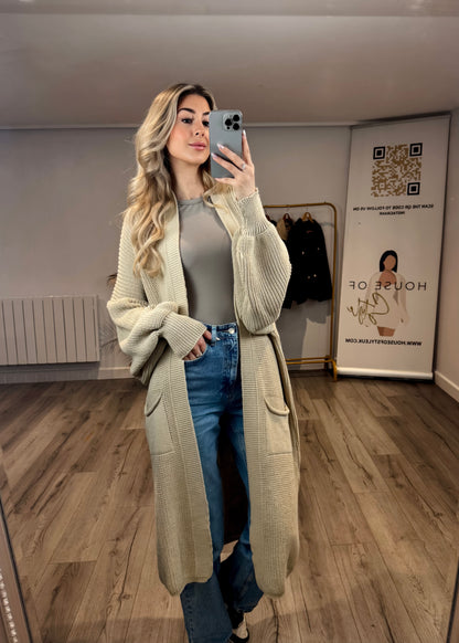 ‘Myla’ Beige Longline Cardigan