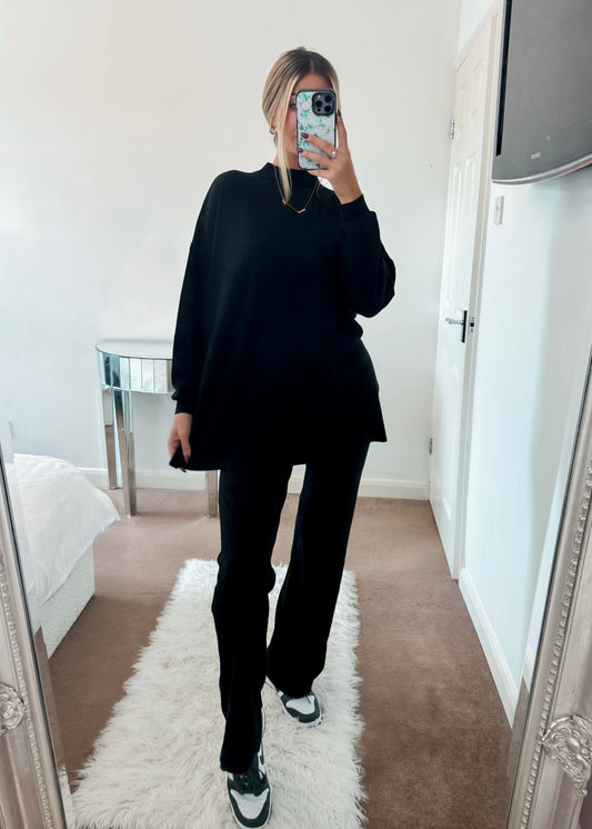 ‘Beckie’ Black High Neck Loungewear