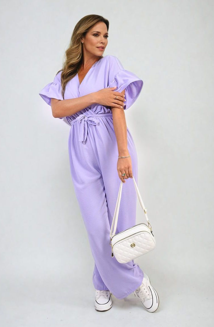 ‘Aaliyah’ Lilac Wrap Around Jumpsuit