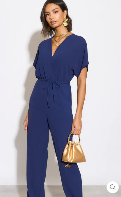 ‘Olivia’ Batwing Jumpsuit in Navy