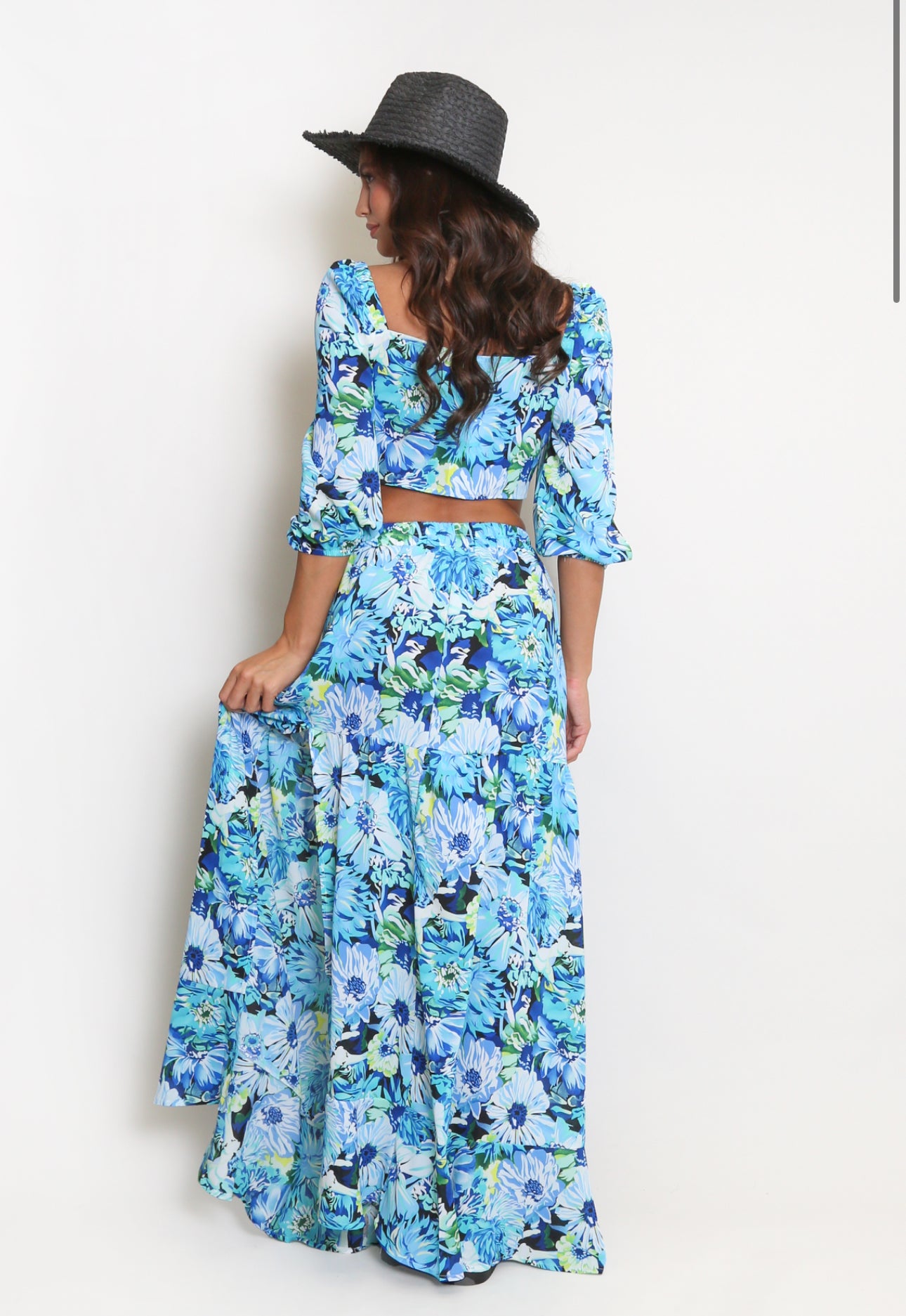 ‘Lily’ Floral Crop & Skirt Set