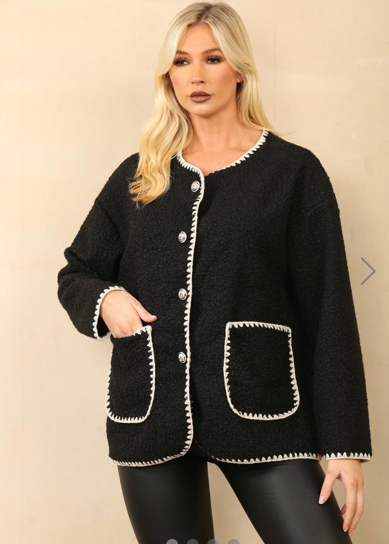 ‘Kimmi’ Black Cardigan with Gold Buttoned Detail