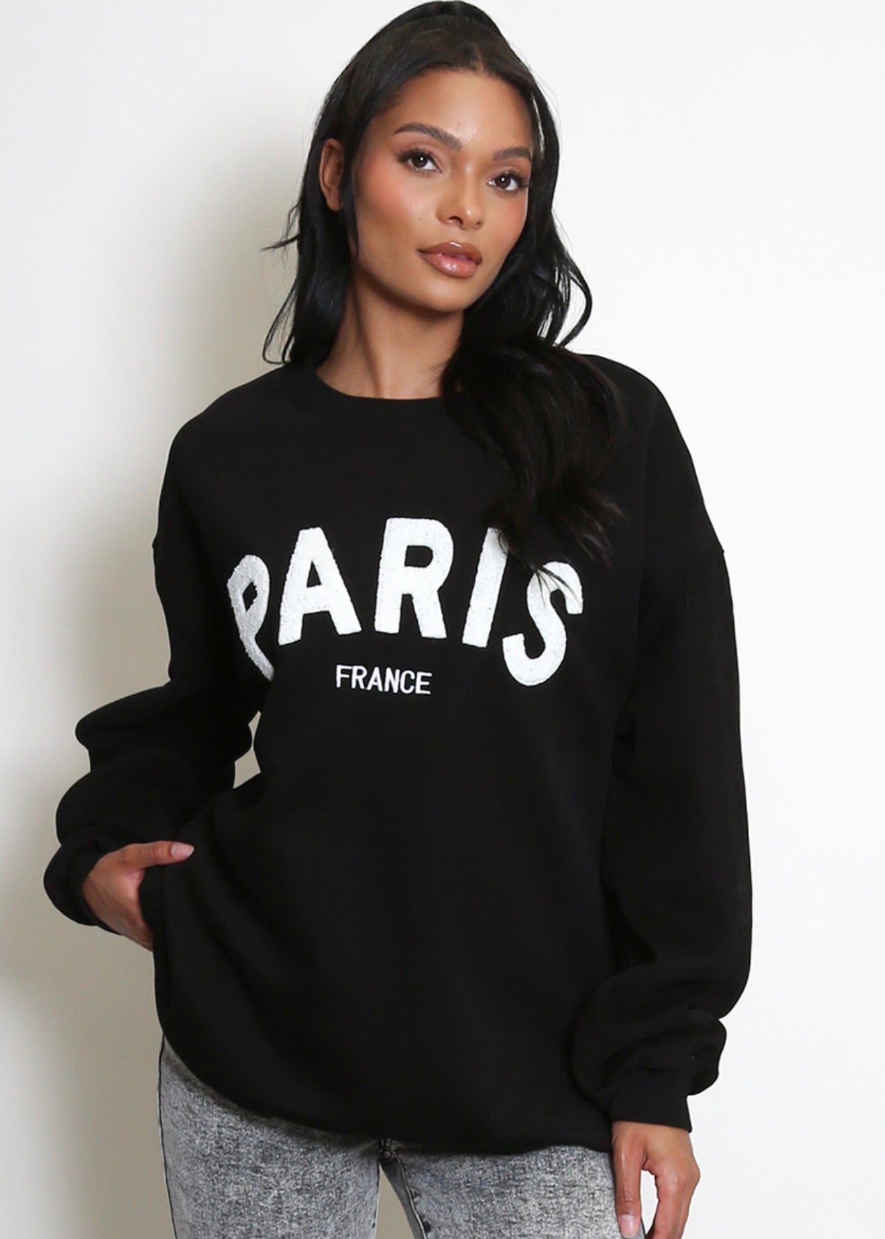 *LAST ONE* ‘Paris’ Detailed Black Jumper