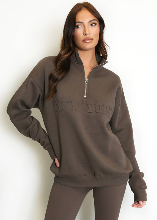 ‘Allie’ New York Zip Sweater