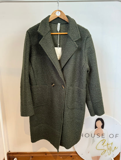 ‘Hattie’ Khaki Lightweight Teddy Coat