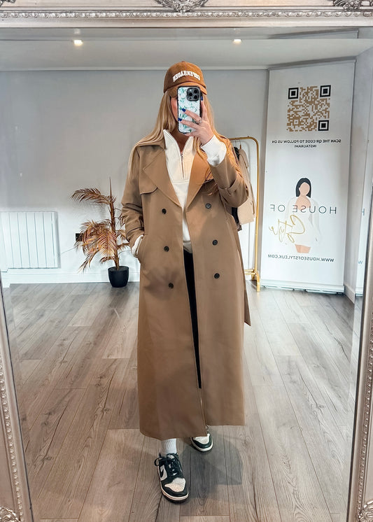 ‘Matilda’ Beige Belted Trench Coat