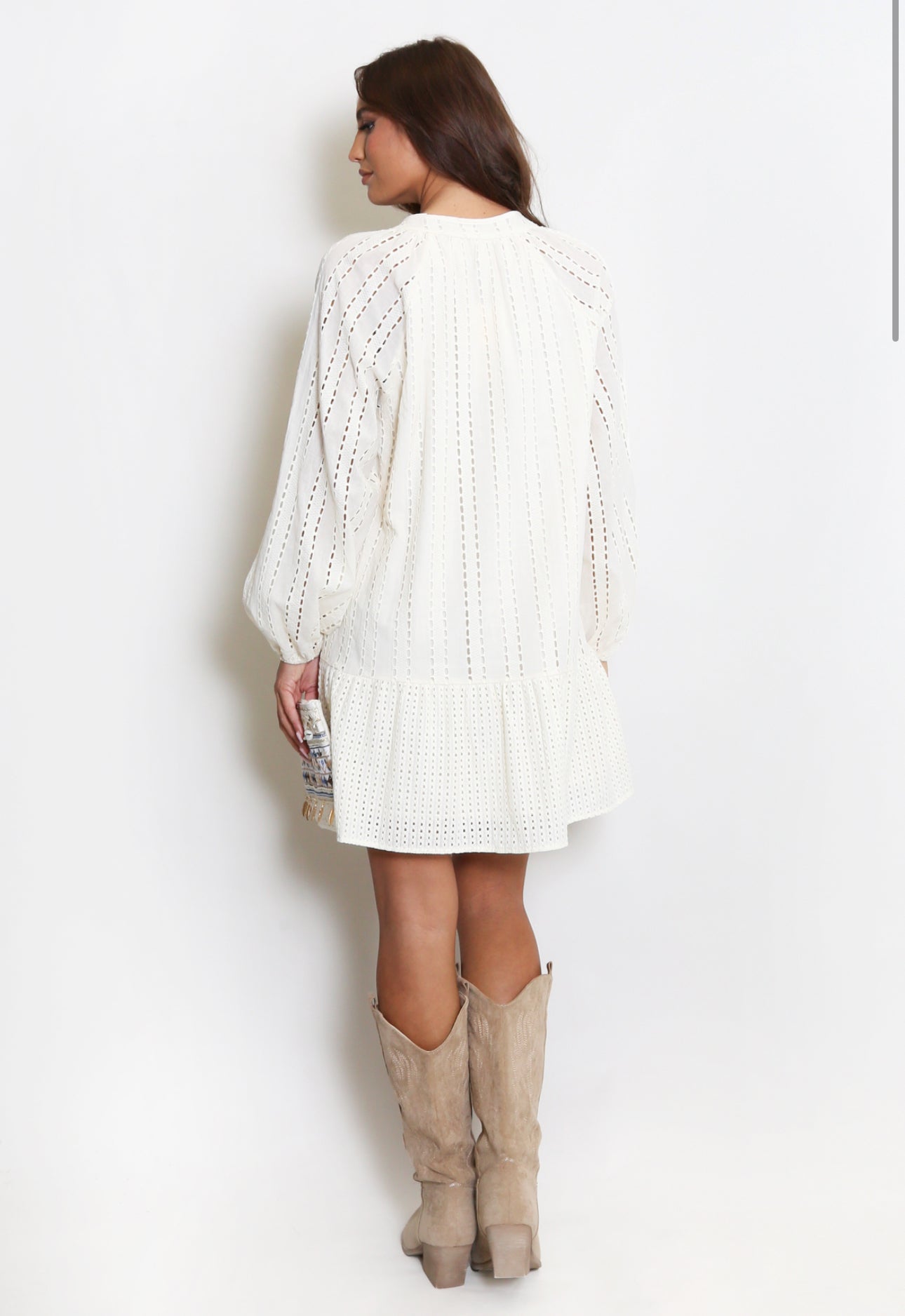 ‘Emmy’ White Smock Dress