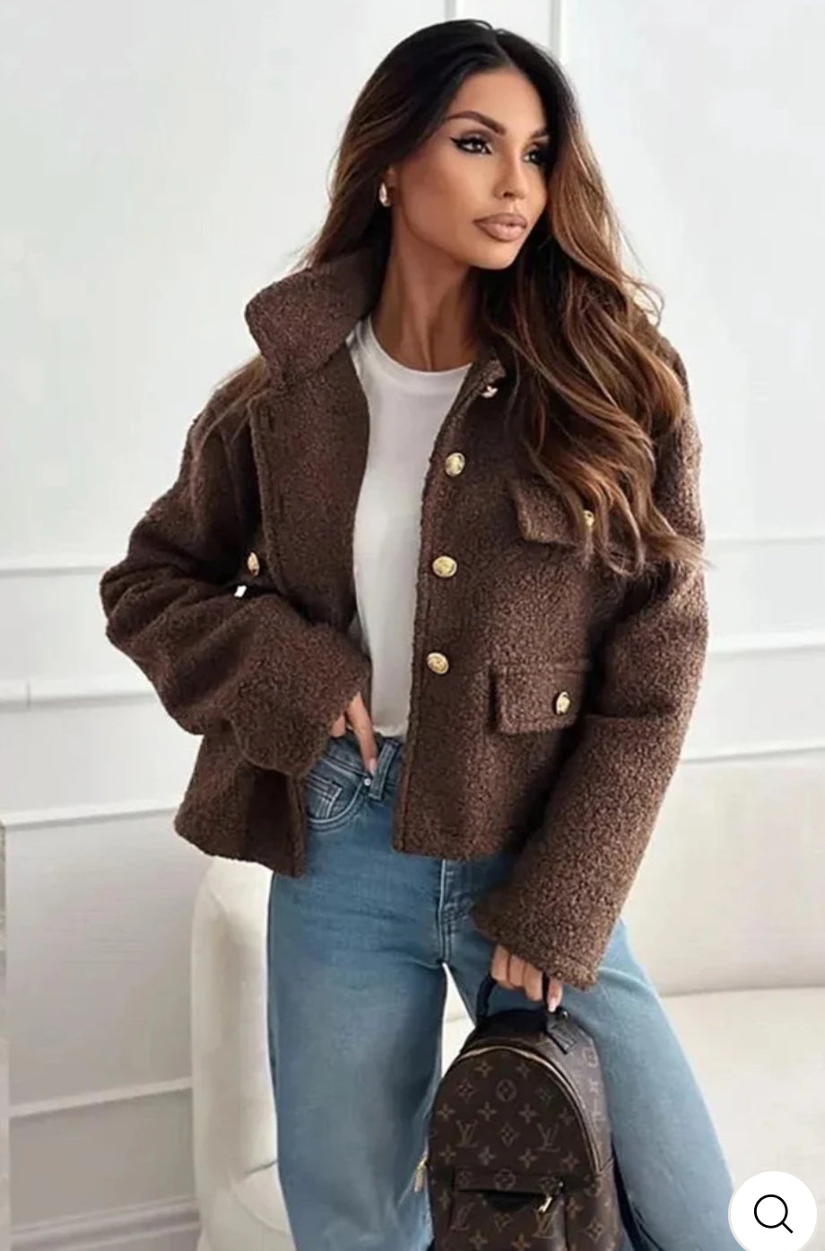 ‘Shaya’ Shacket in Chocolate Brown