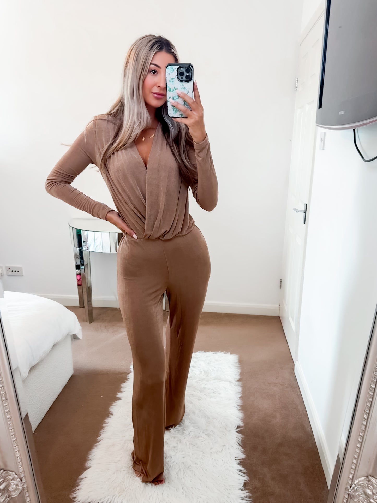 ‘Ria’ Taupe Wrap Style Jumpsuit