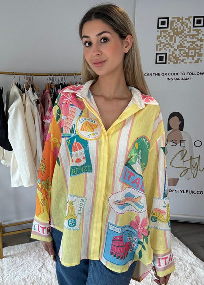 LAST ONE! ‘Yasmin’ Oversized Blouse in ‘Italia yellow’
