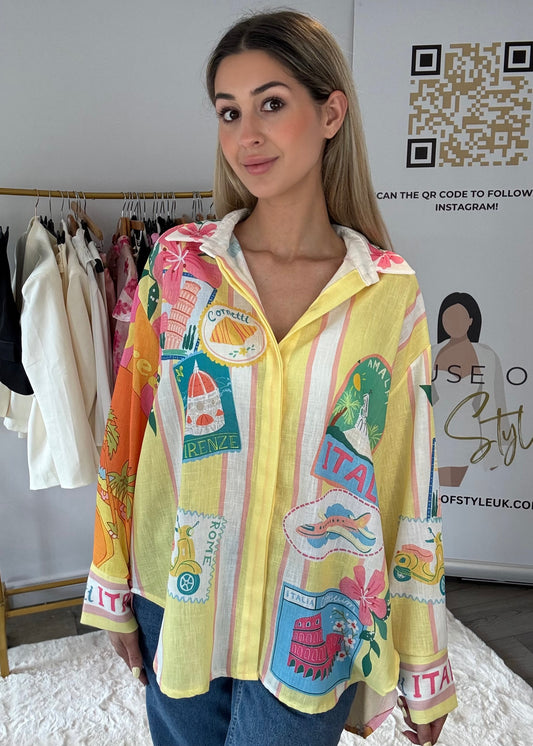 ‘Yasmin’ Oversized Blouse in ‘Italia yellow’