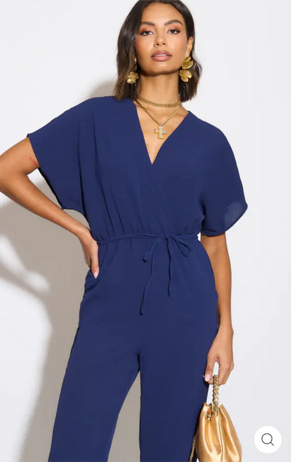 ‘Olivia’ Batwing Jumpsuit in Navy