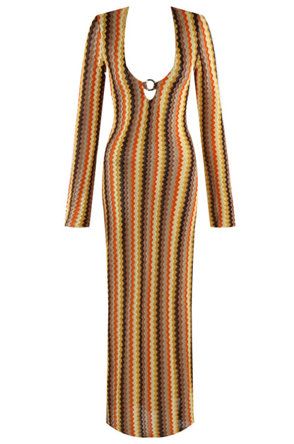‘Mila’ Zig Zag Ring Detail Dress