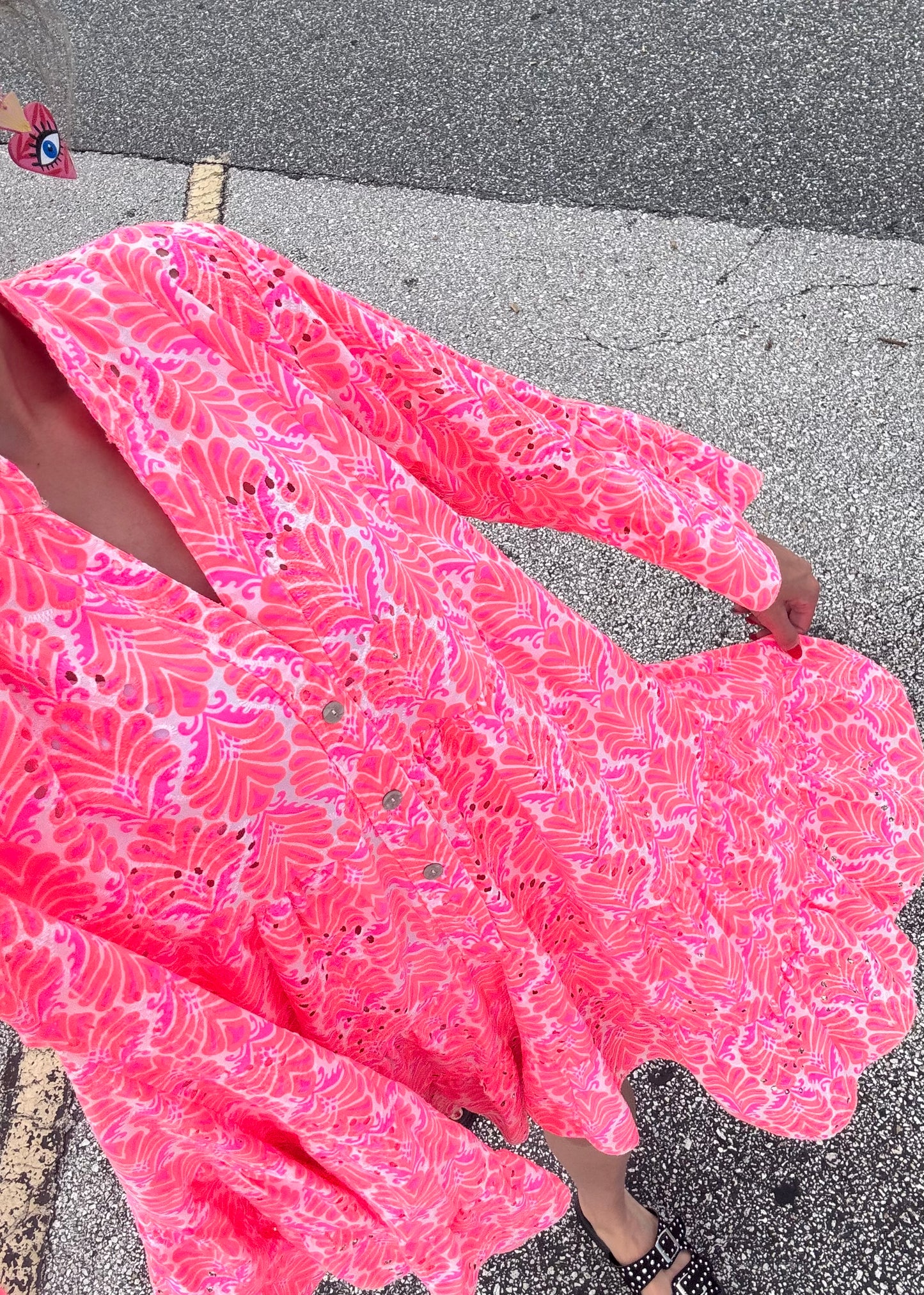 ‘Florence’ Fluorescent Broderie Anglaise dress