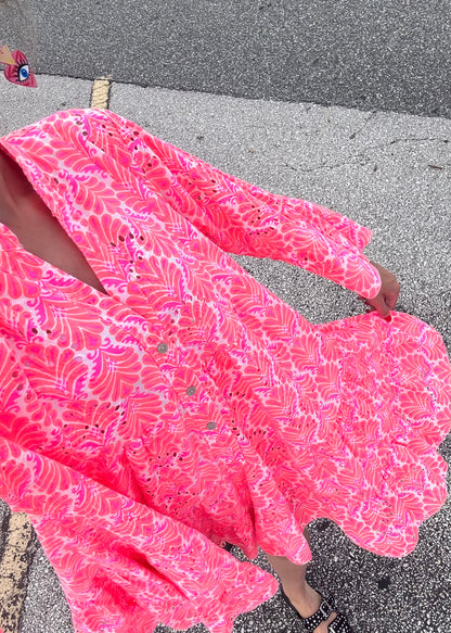 ‘Florence’ Fluorescent Broderie Anglaise dress
