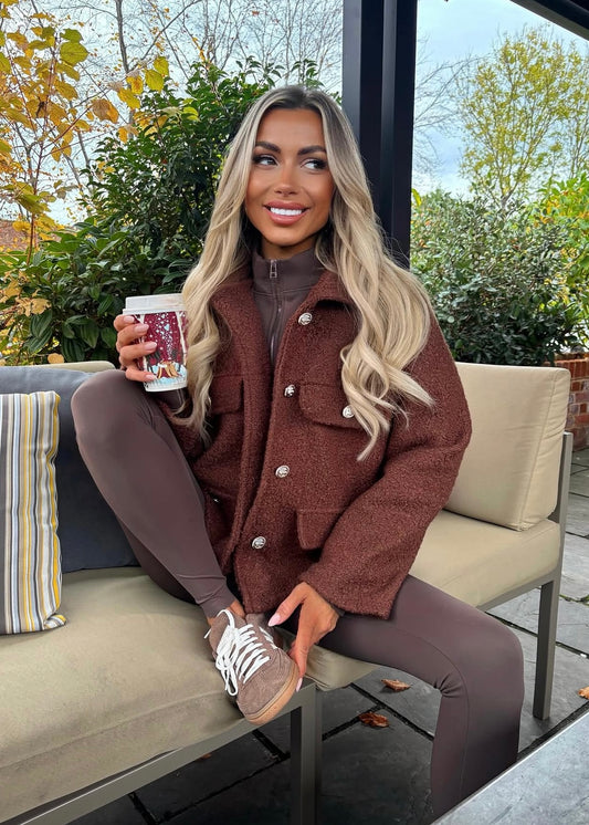 ‘Shaya’ Shacket in Chocolate Brown